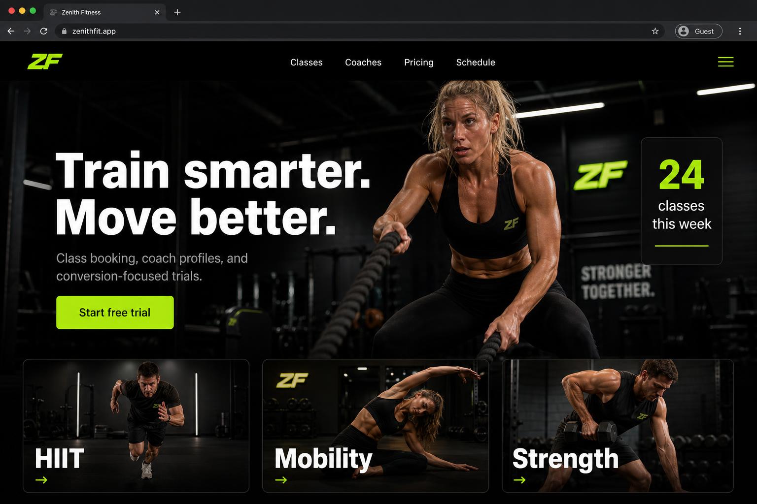 Zenith Fitness — Studio Site website by AgentSite